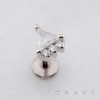 TRIANGLE PYRAMID CLUSTER THREADLESS (PUSH IN) 316L SURGICAL STEEL LABRET SET
